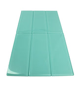 3x9 Turquoise Blue Greenish Glass Wall Subway Tile for Kitchen backsplash, Bathroom Shower, Accent Decor